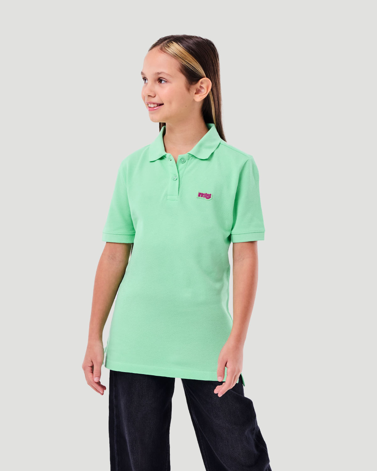 Girl's Polo T-shirt - Green Ash image number 1
