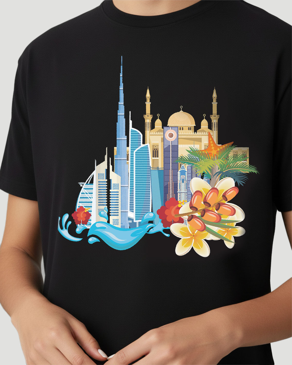 Girls Graphic T-Shirt-Skyline - Jet Black image number 2