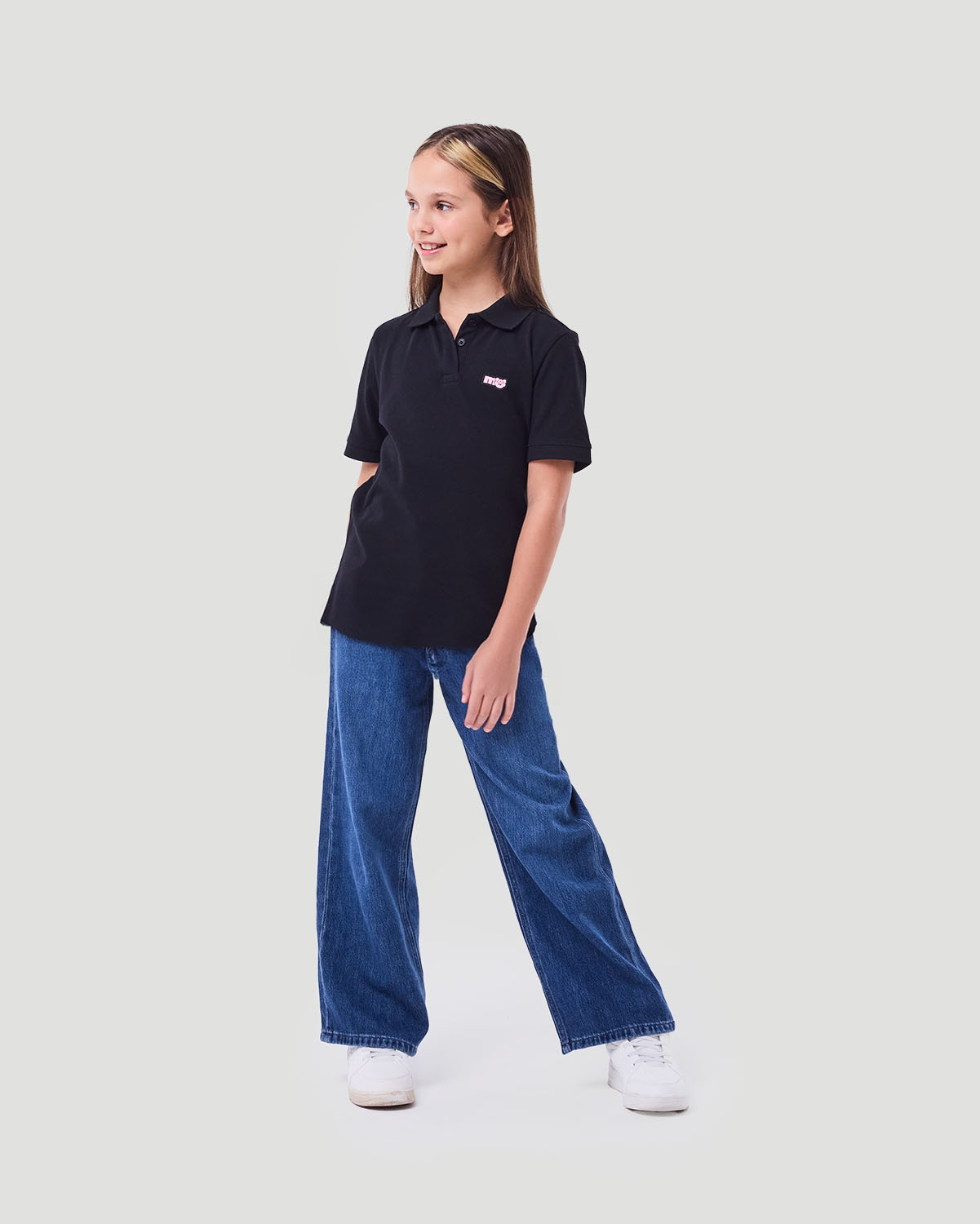 Girl's Polo T-shirt - Jet Black image number 1