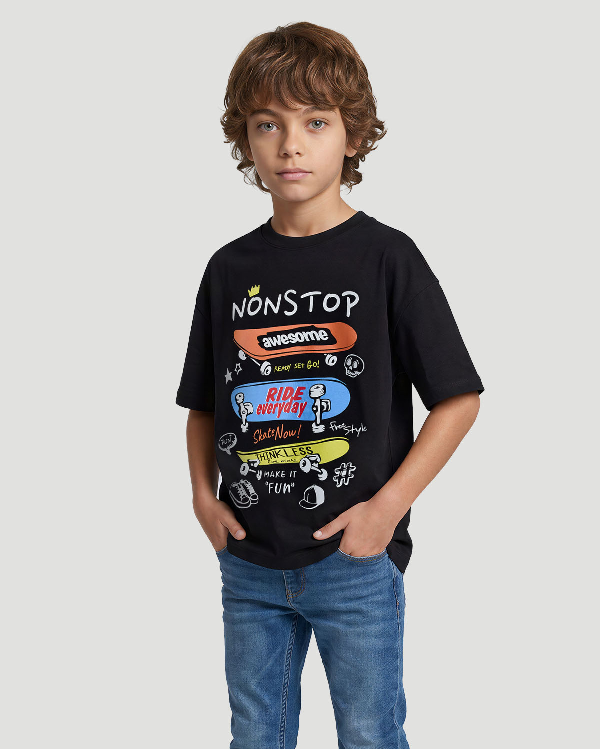 Boys Graphic T-Shirt - Nonstop - Jet Black image number 0