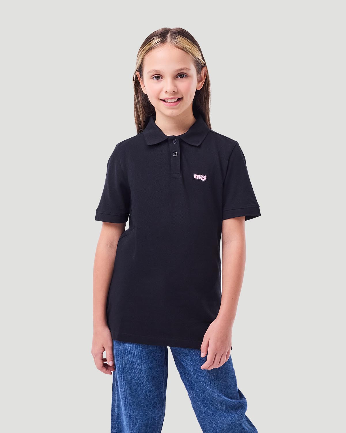Girl's Polo T-shirt - Jet Black image number 3