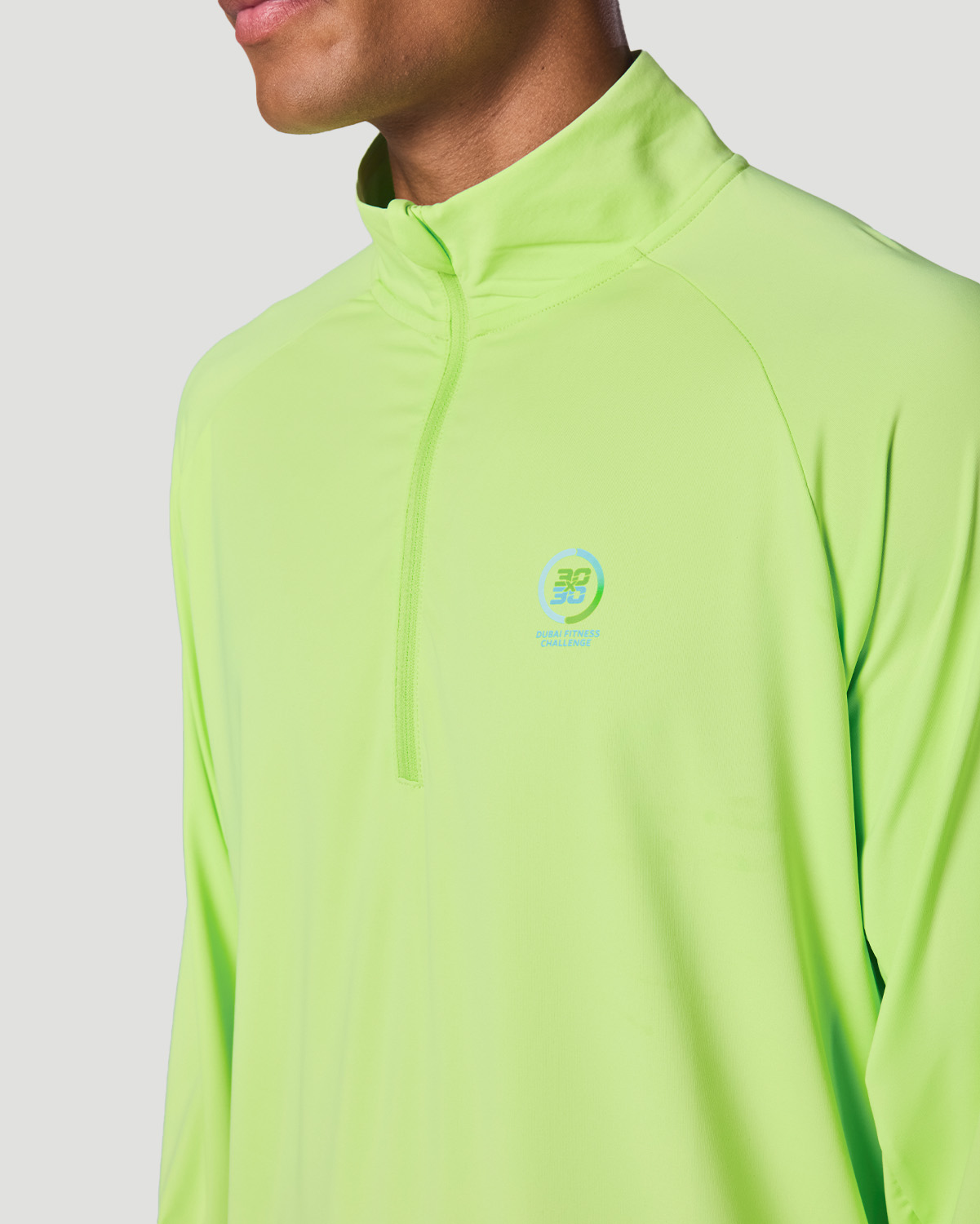 Men's Half-Zip Long Sleeve T-Shirt - Paradise Green image number 3