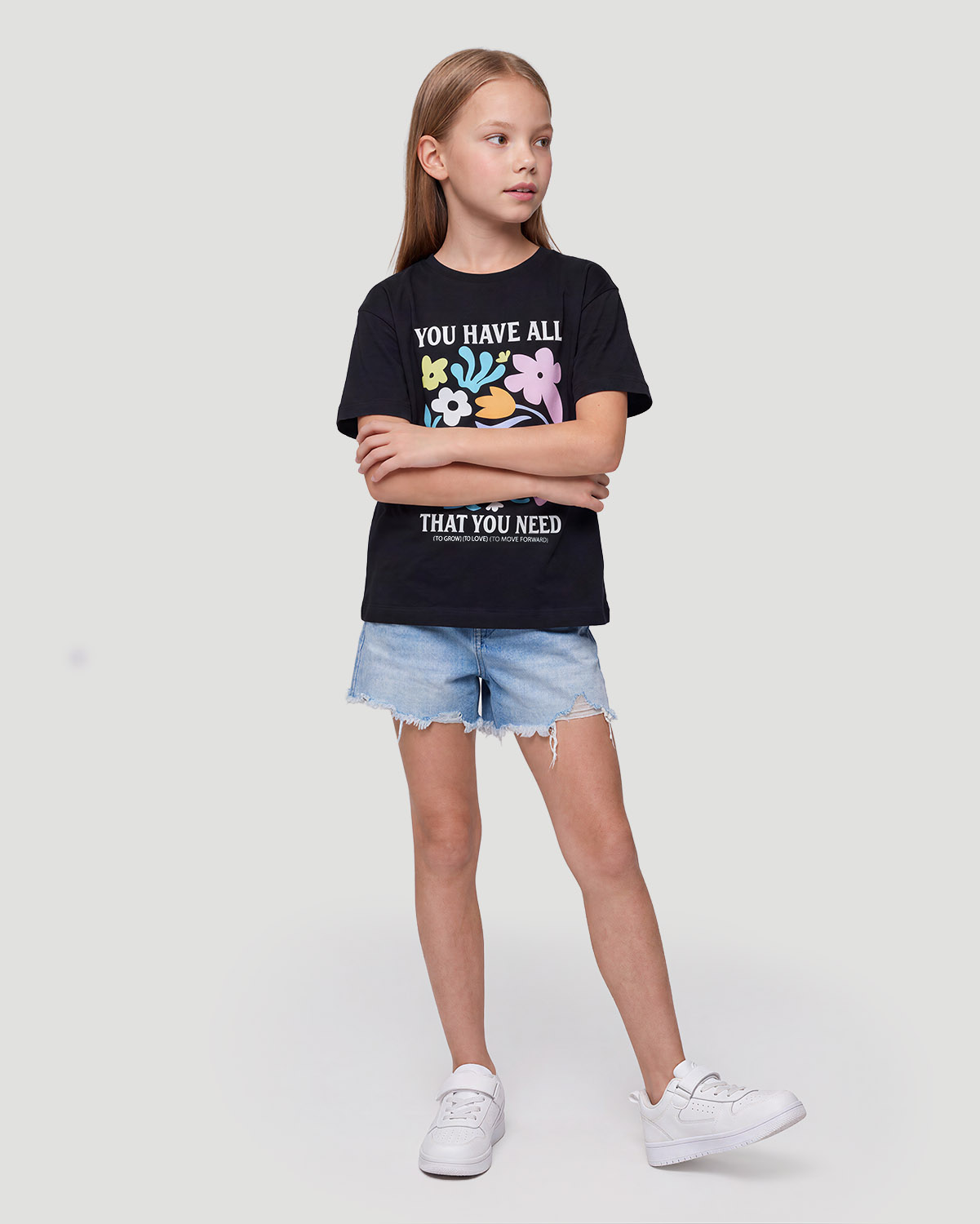 Girls Graphic T-Shirt - You have all - Jet Black image number 2