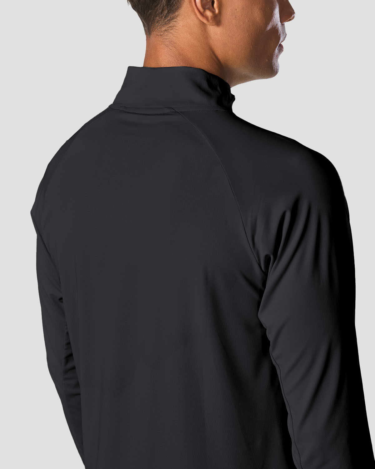 Men's Half-Zip Long Sleeve T-Shirt - Jet Black image number 3