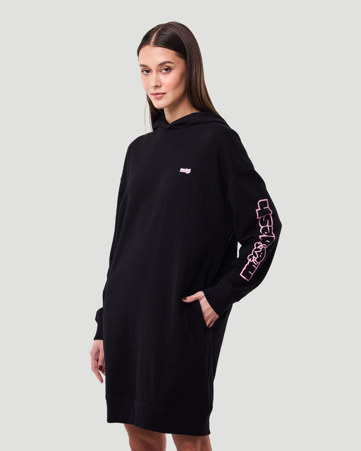 Women&rsquo;s Hoodie Dress - Jet Black image number 2
