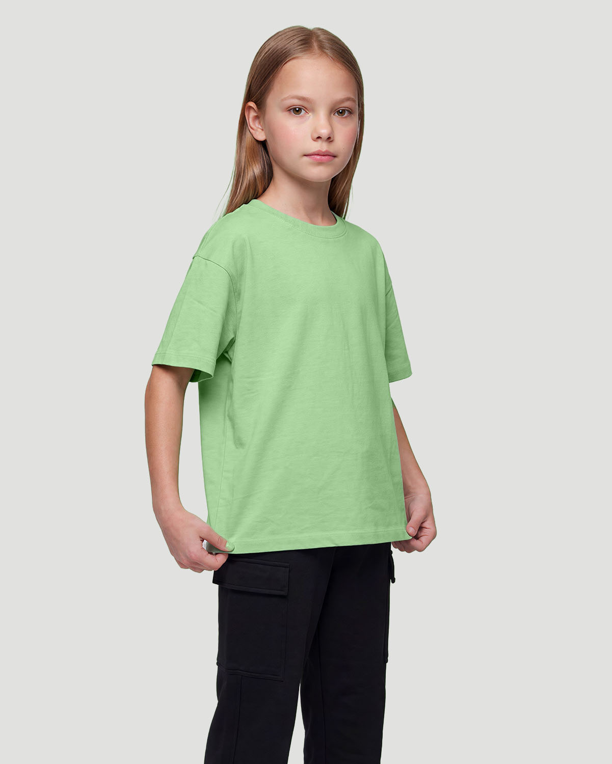 Girls Crew neck T-shirt - Quiet Green image number 1