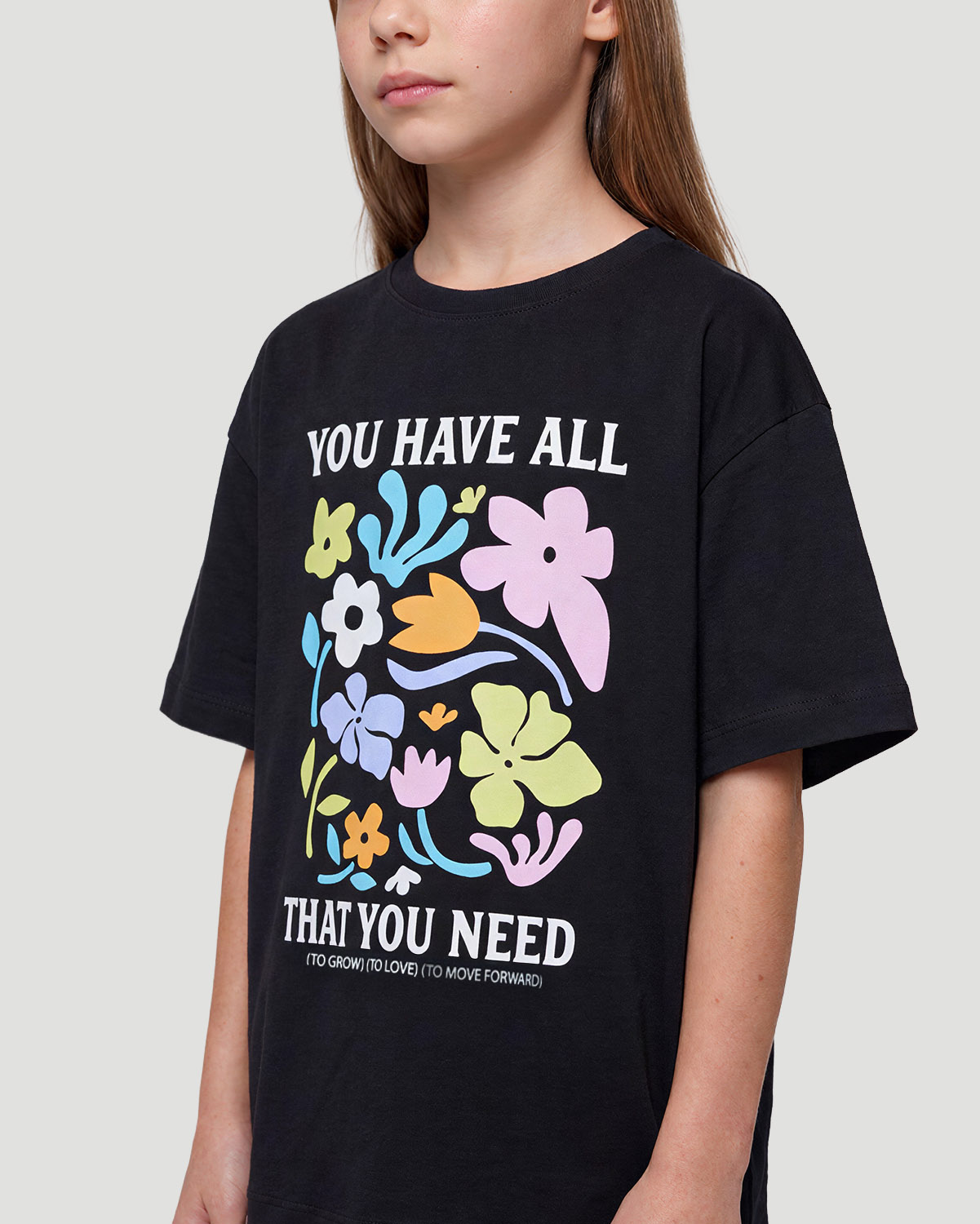 Girls Graphic T-Shirt - You have all - Jet Black image number 4