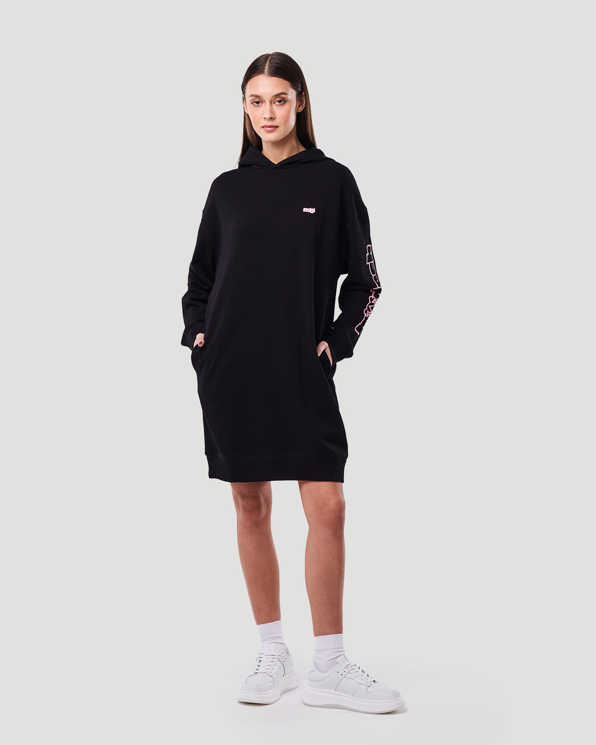 Women&rsquo;s Hoodie Dress - Jet Black image number 0