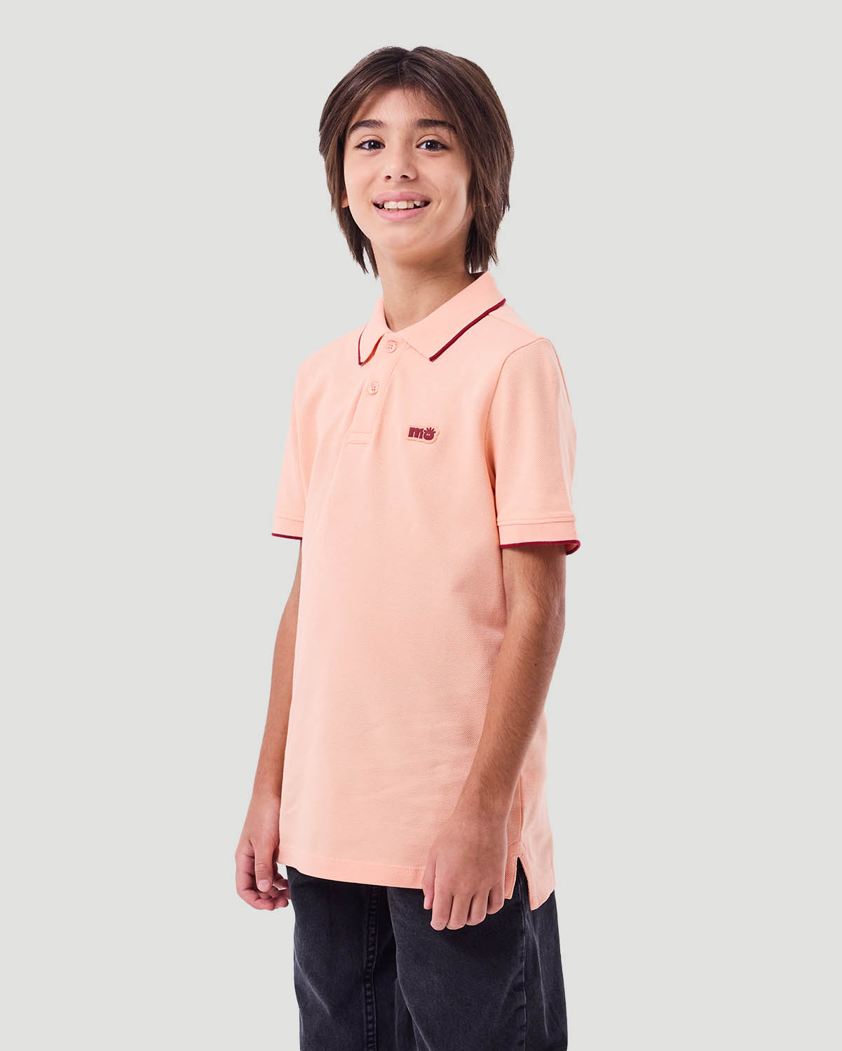 Boy's Polo T-shirt - Papaya Punch image number 3