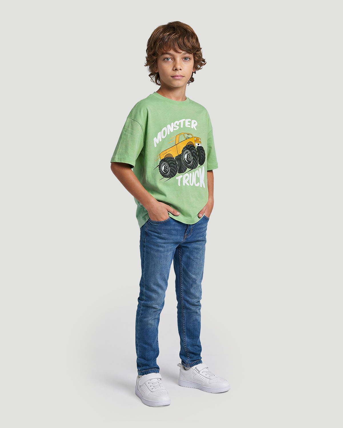 Boys Graphic T-Shirt - Monster Truck - Quiet Green image number 2
