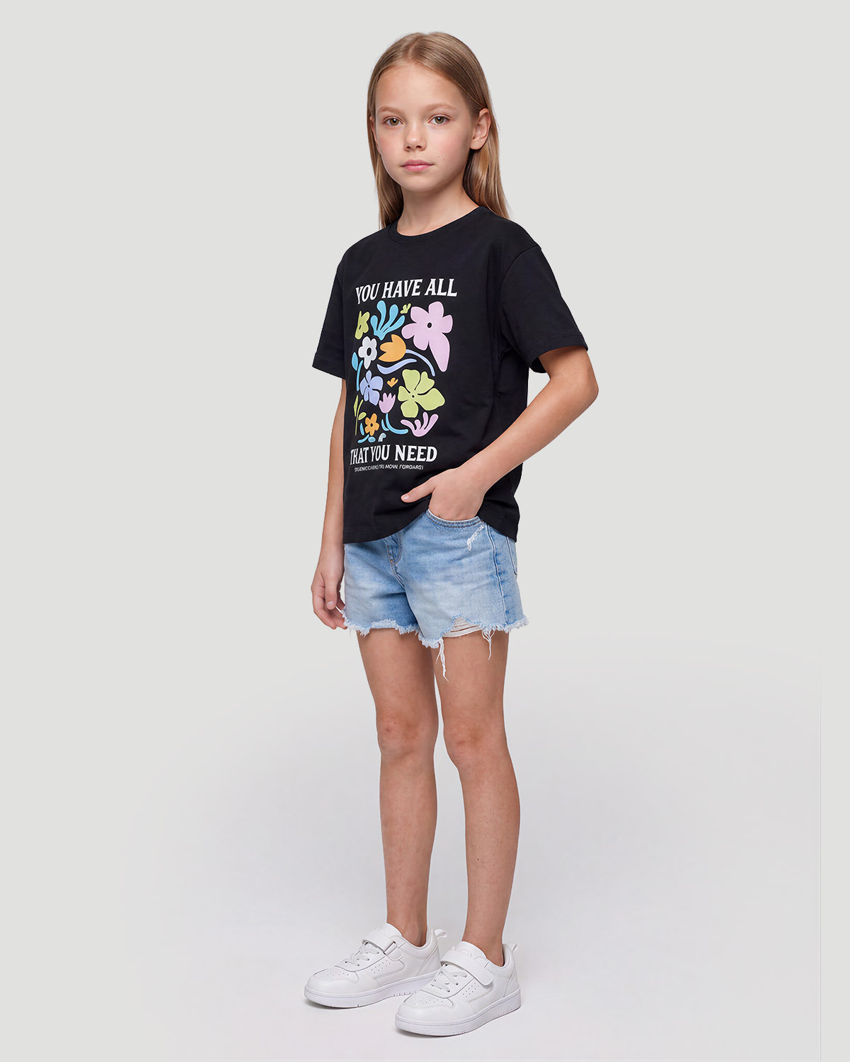 Girls Graphic T-Shirt - You have all - Jet Black image number 3