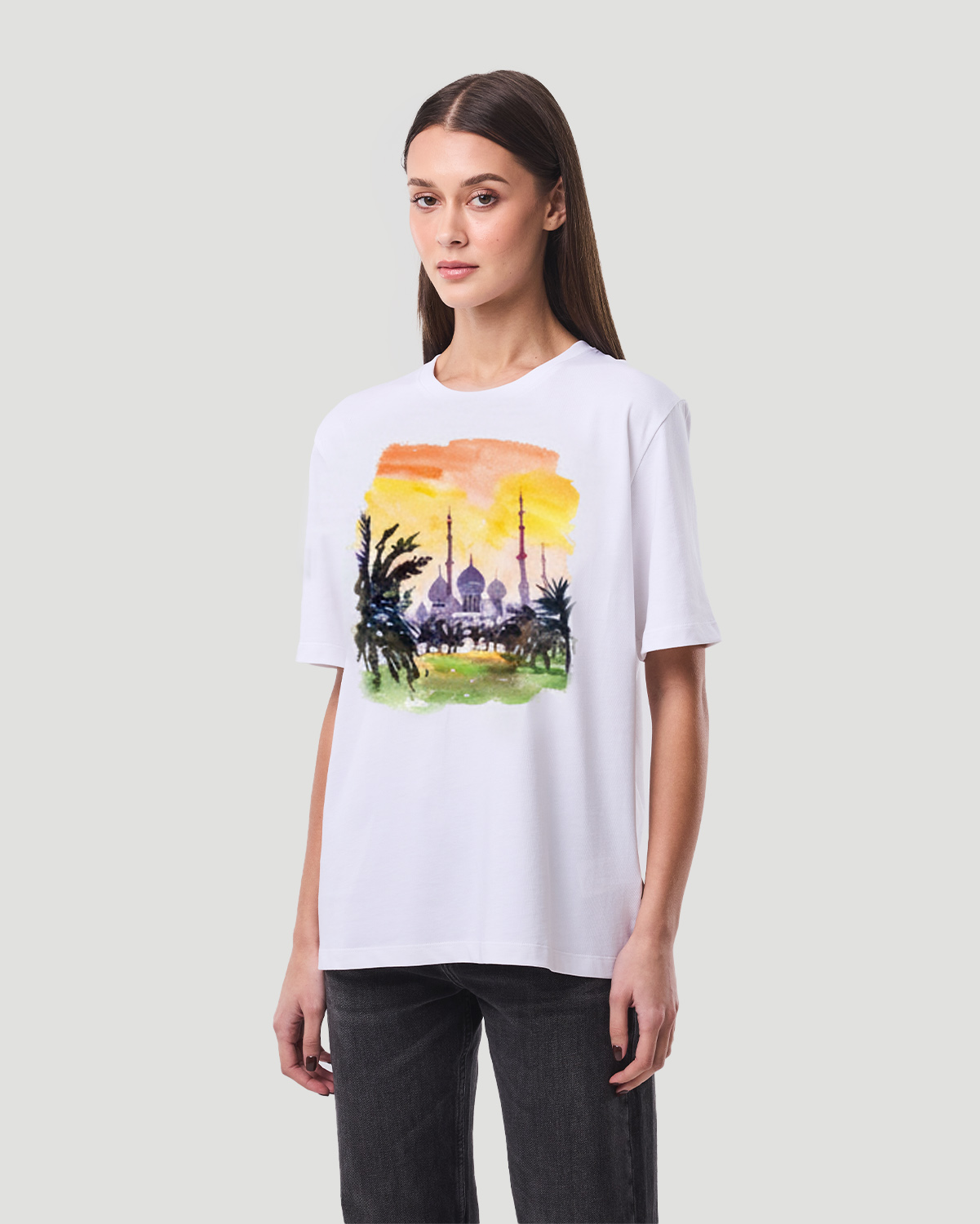 Women's Graphic T-Shirt-Artistic - White image number 1