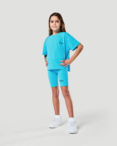 Girls Cycling short - Blue Atoll