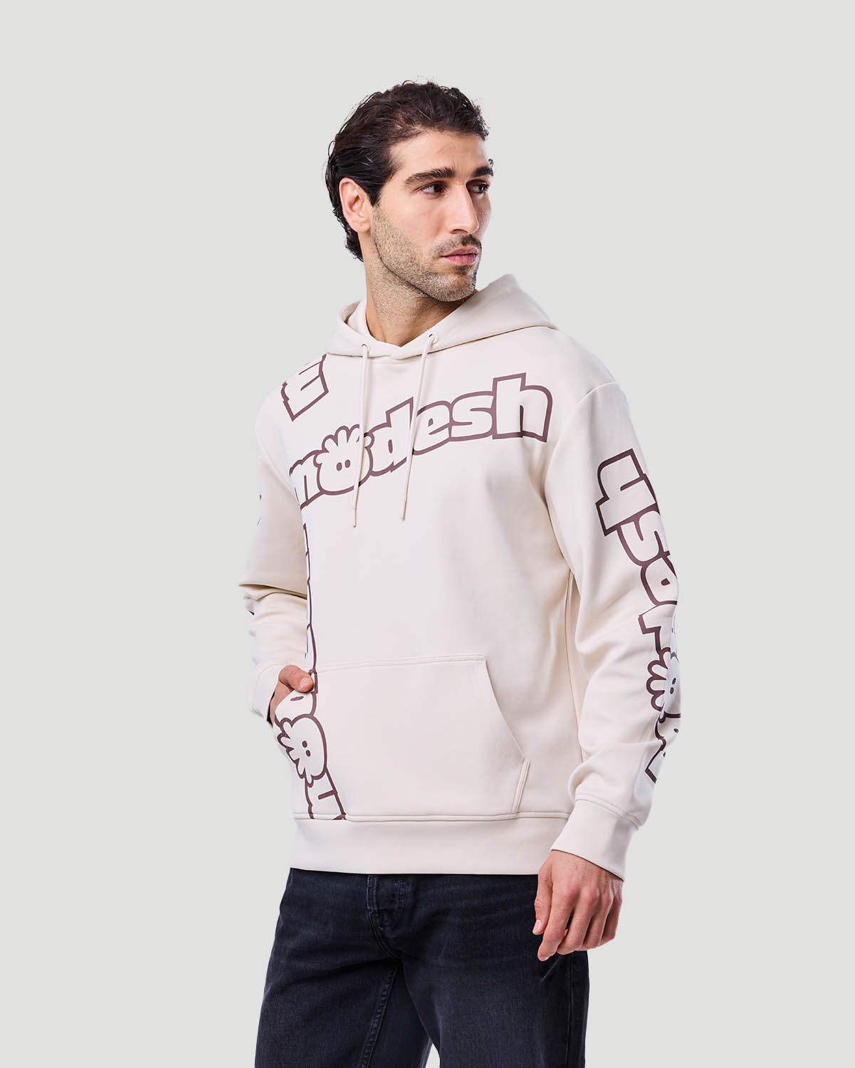 Men's Printed Hoodie - Short Bread image number 3