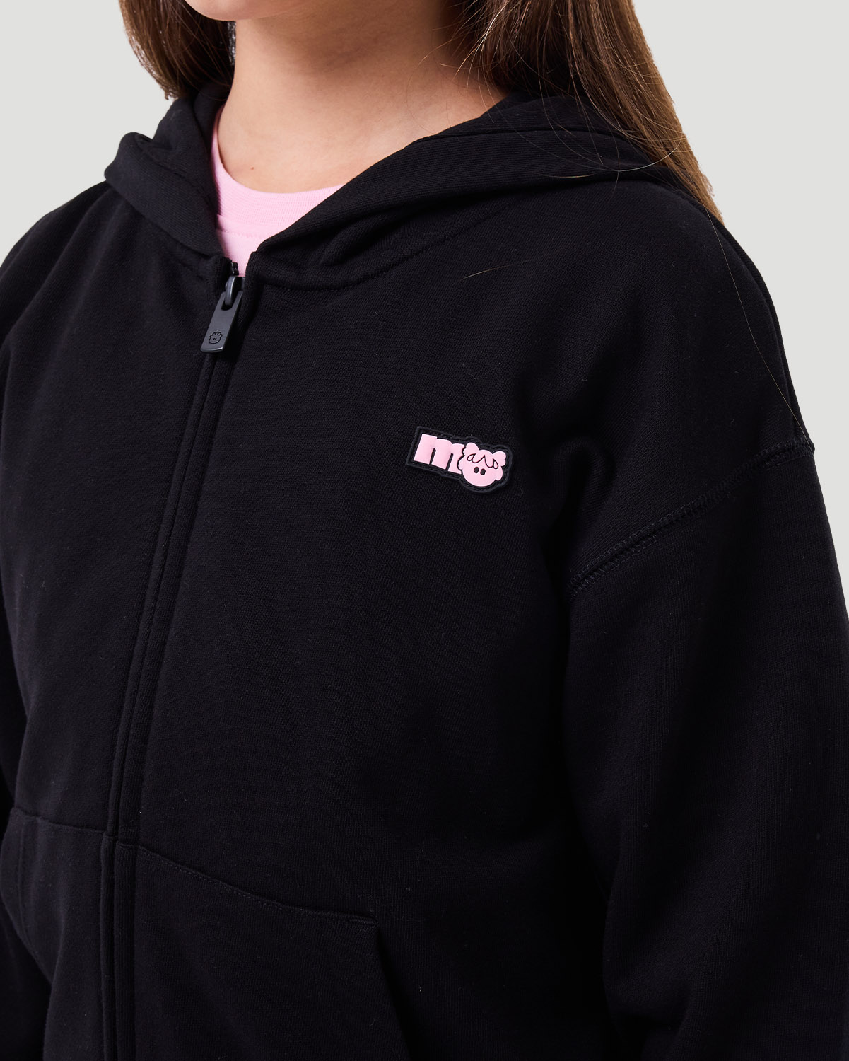 Girl's Zip Hoodie - Jet Black image number 4