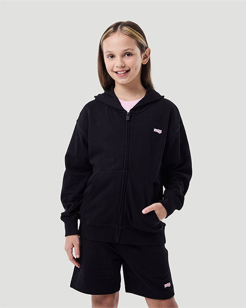 Girl's Zip Hoodie - Jet Black