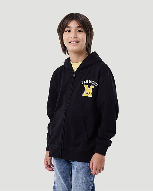 Boy's Zip Hoodie - Jet Black