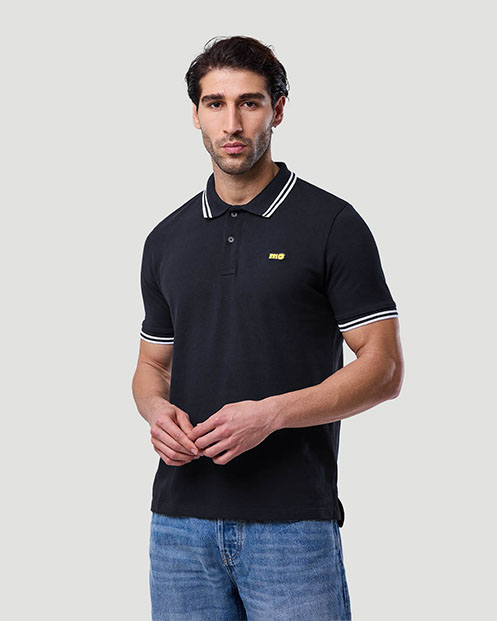 Men's Tipping Polo - Jet Black