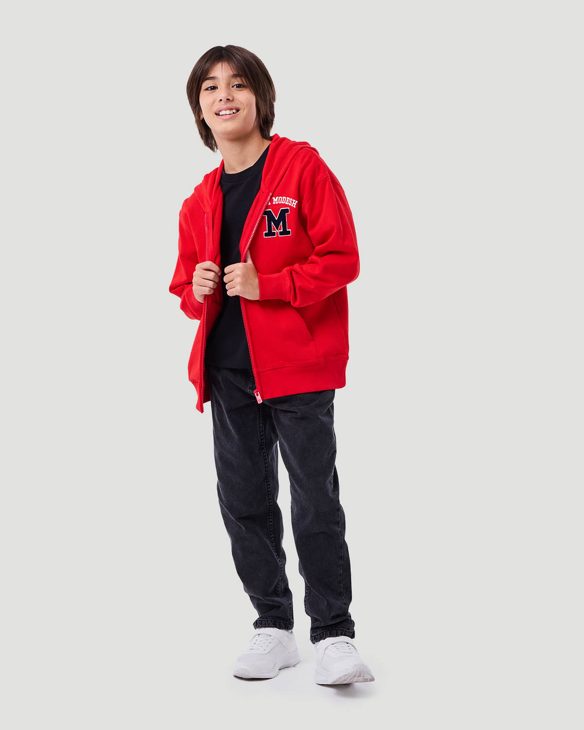 Boy's Zip Hoodie - High Risk Red image number 0