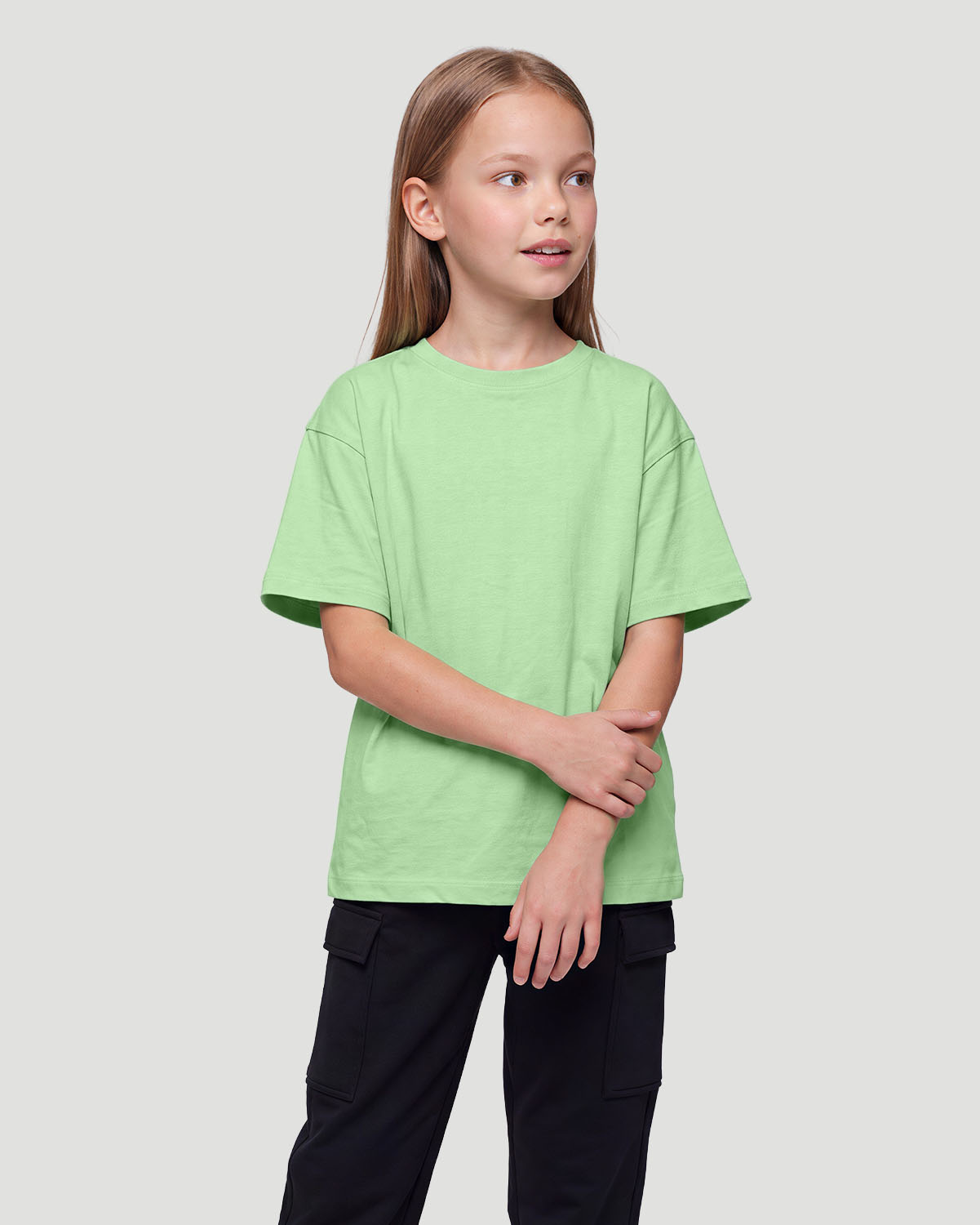 Girls Crew neck T-shirt - Quiet Green image number 0