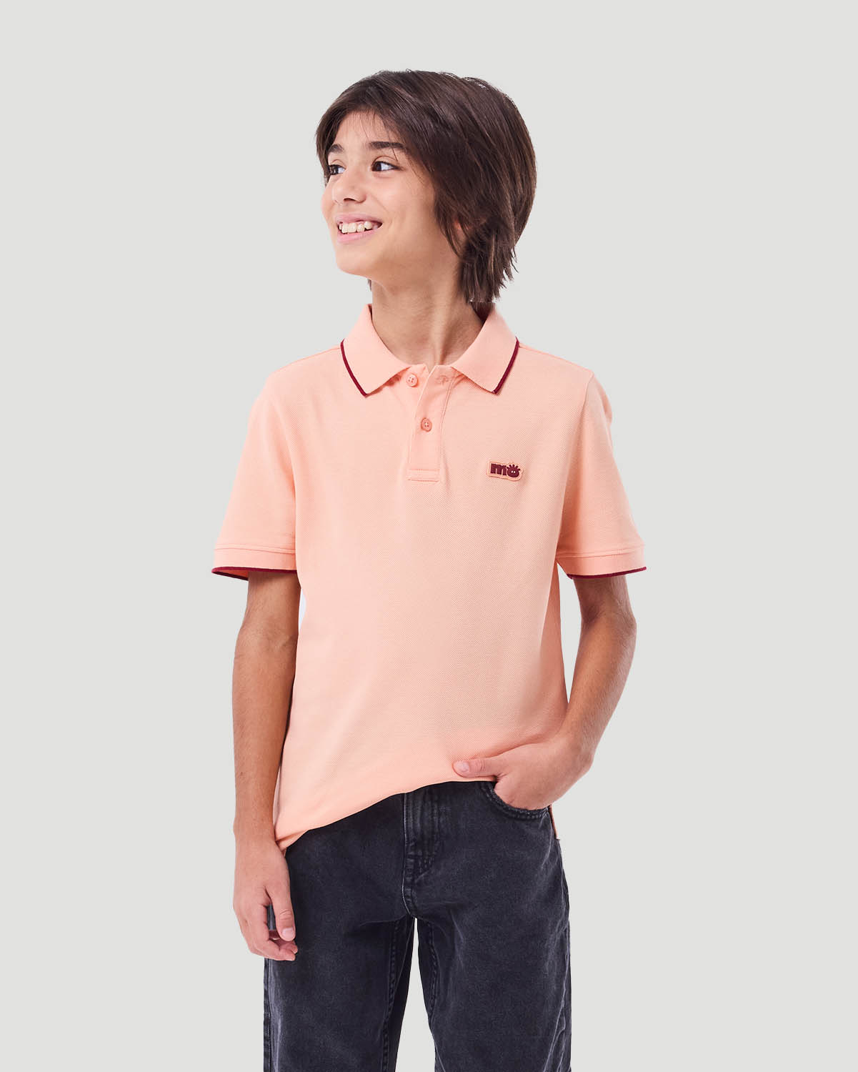 Boy's Polo T-shirt - Papaya Punch image number 2