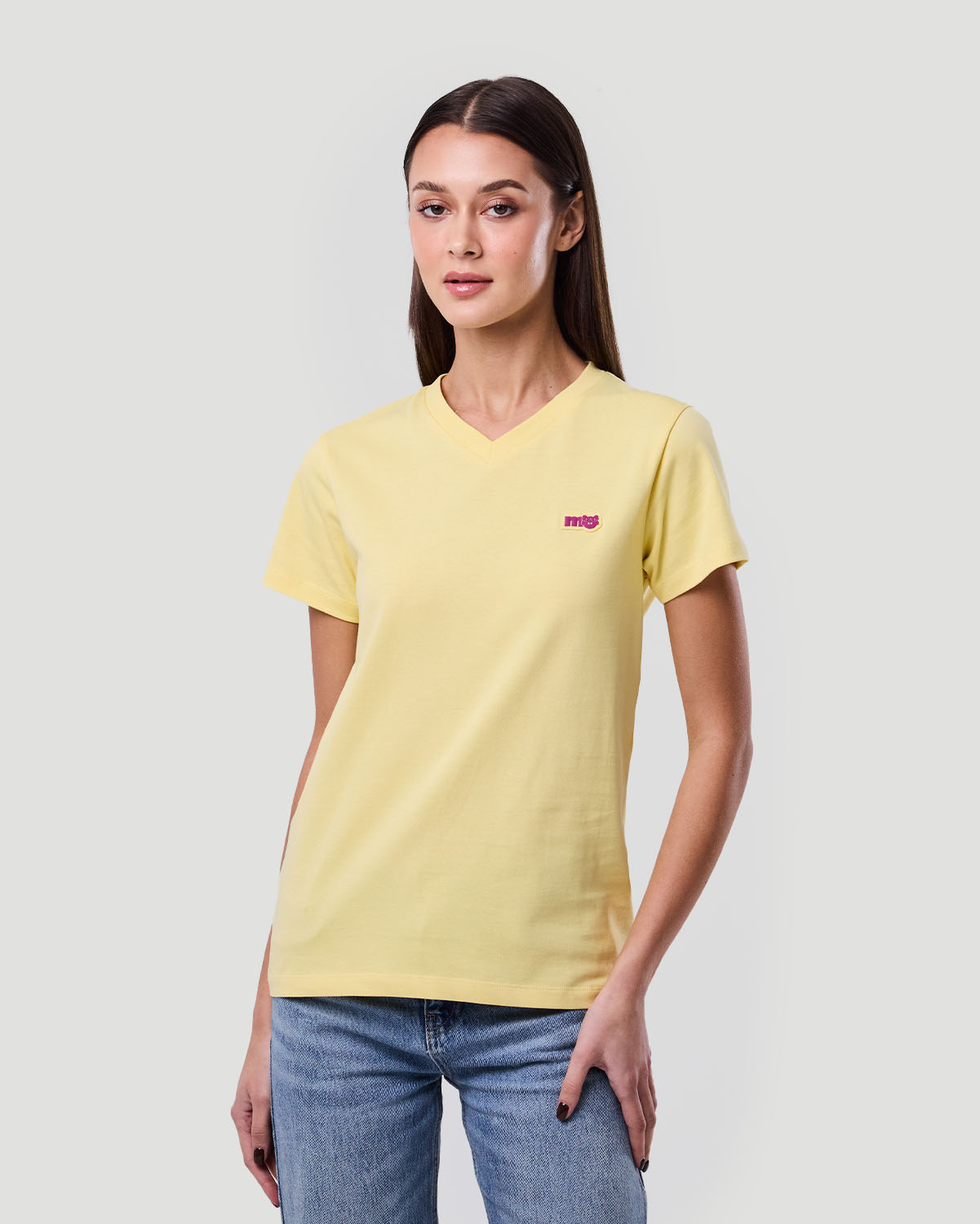 Women's V-Neck T-shirt - Pale Banana image number 2