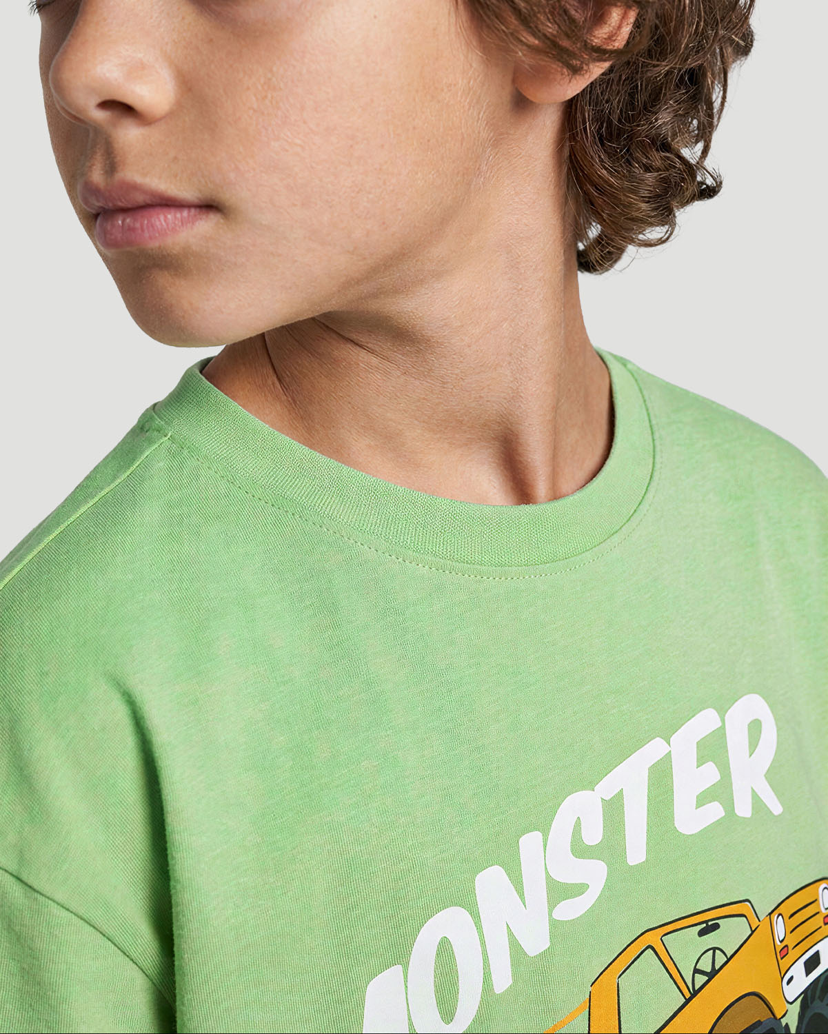 Boys Graphic T-Shirt - Monster Truck - Quiet Green image number 5