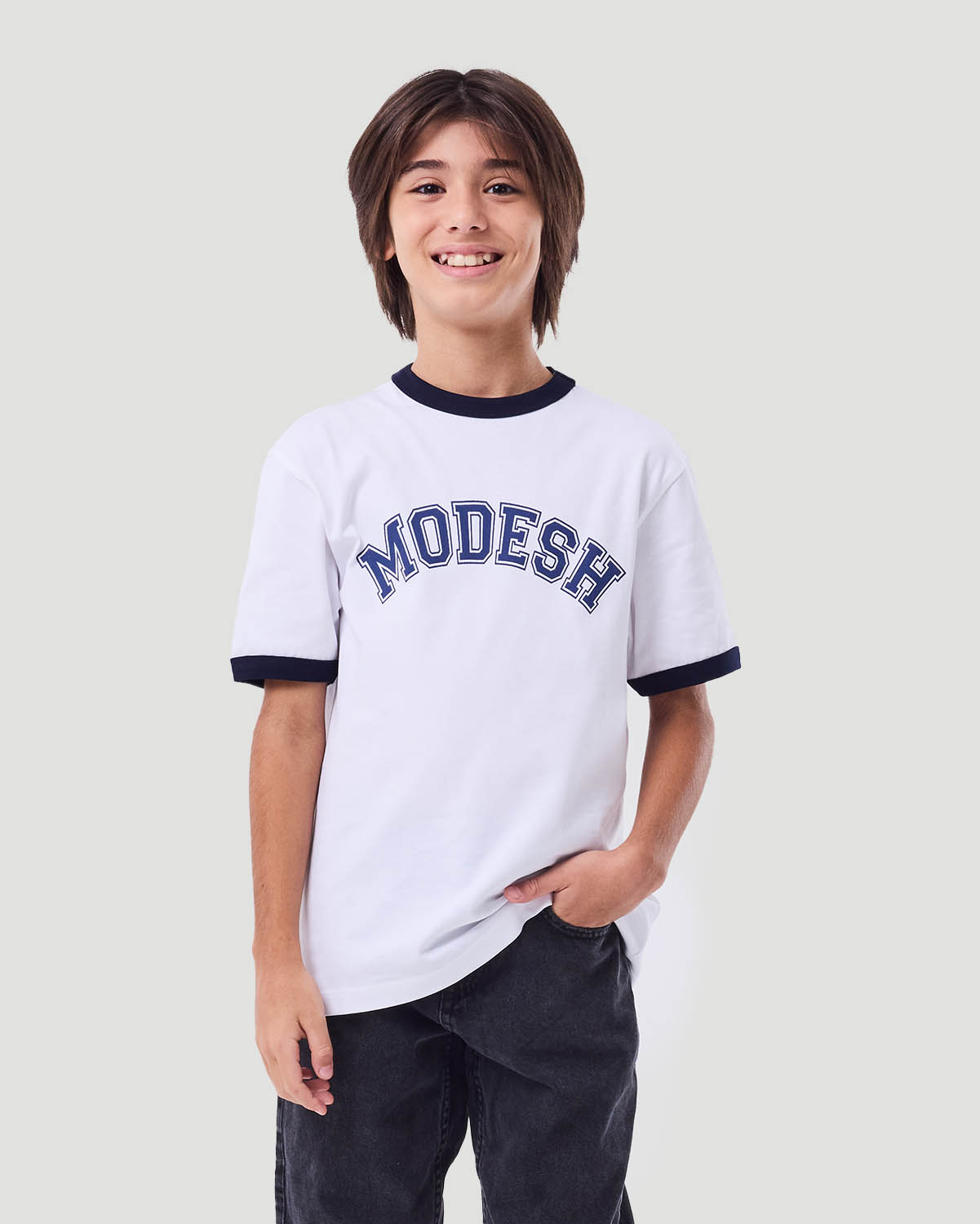 Boy's Ringer T-shirt - White image number 2