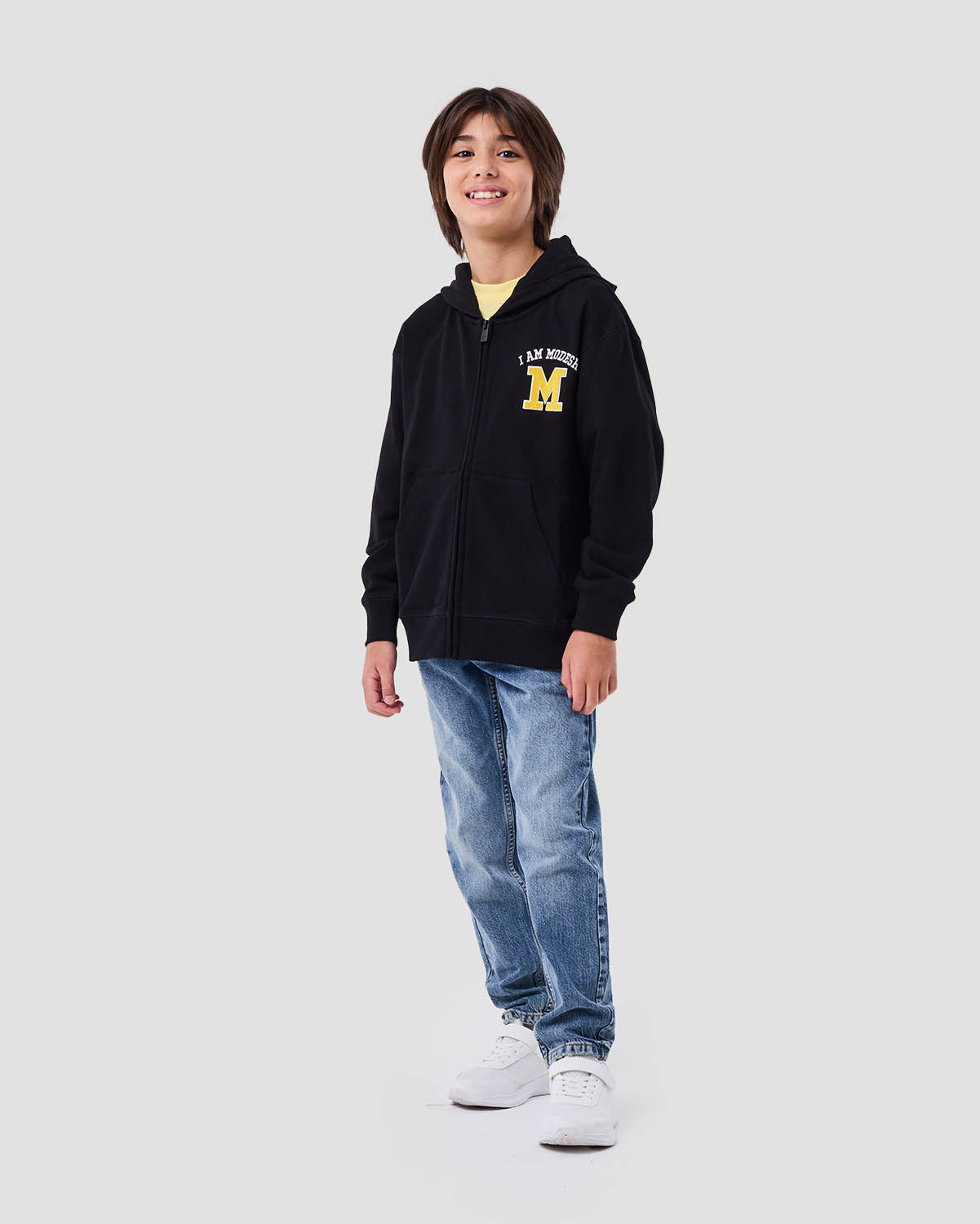 Boy's Zip Hoodie - Jet Black image number 1