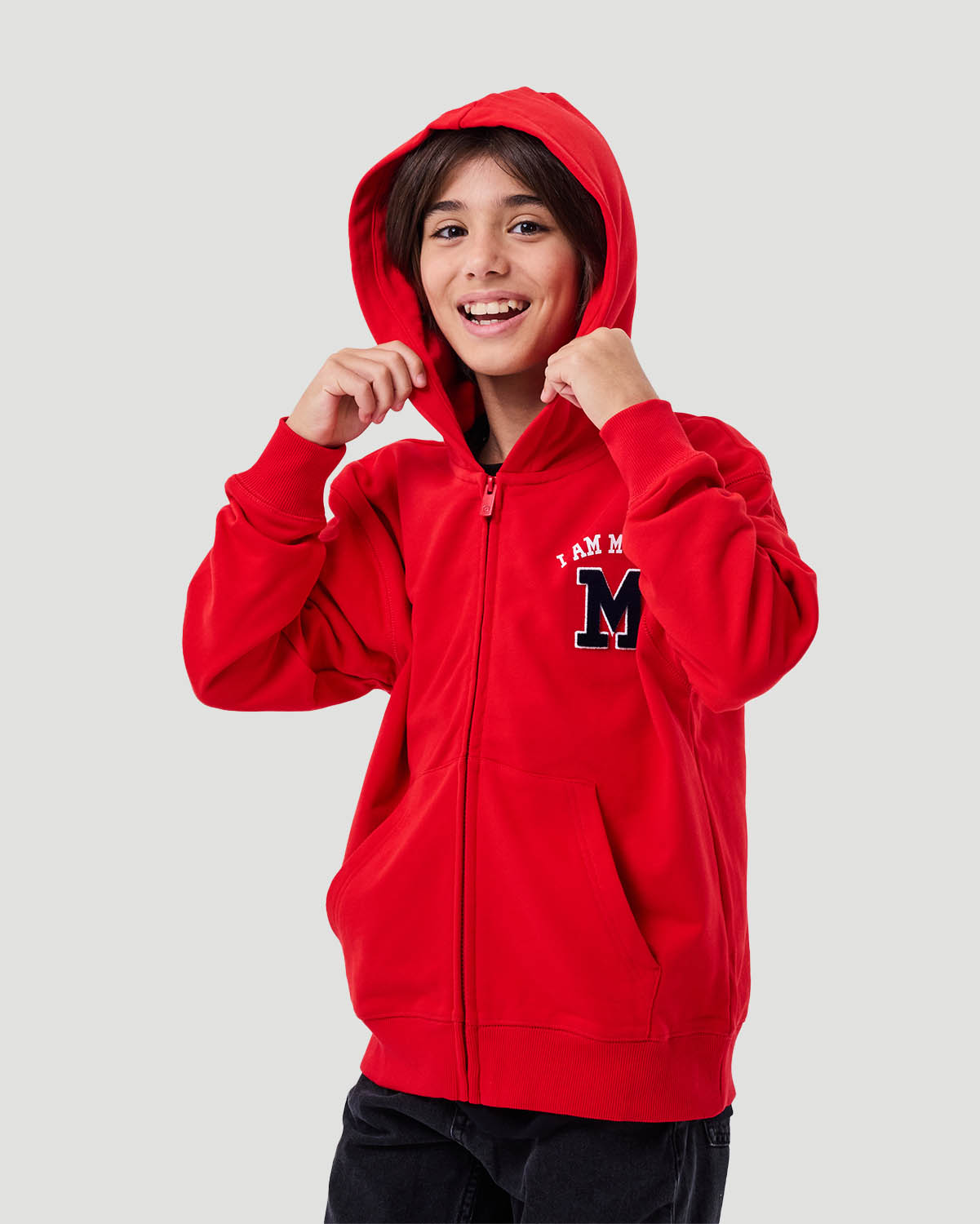 Boy's Zip Hoodie - High Risk Red image number 3