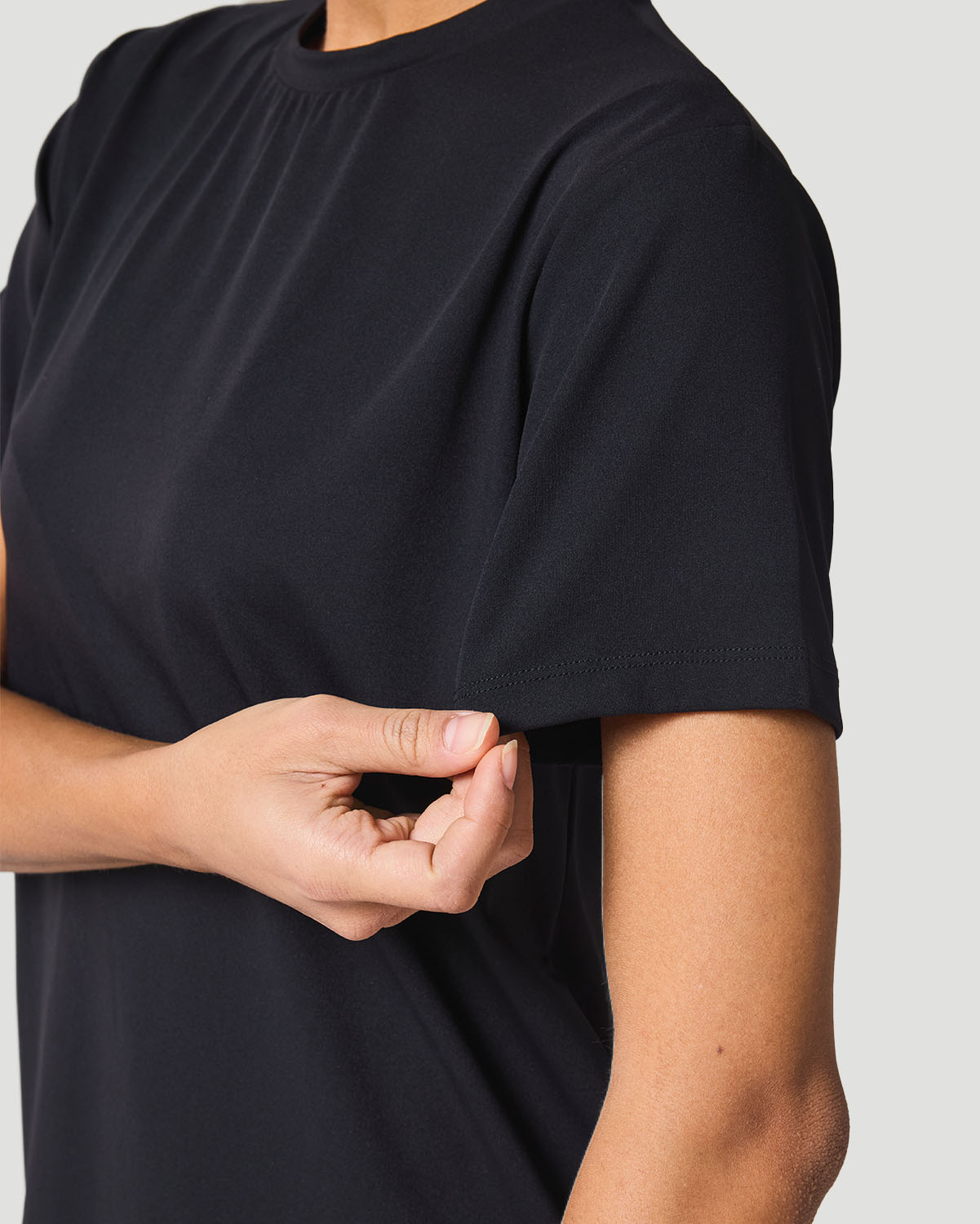 Women's Crew Neck T-Shirt - Jet Black image number 3