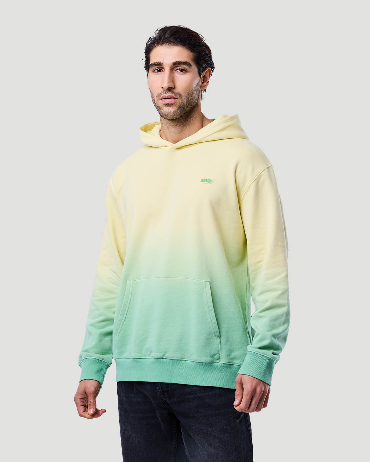 Men's Dip-Dye Hoodie - Tender Yellow/Green Ash image number 3
