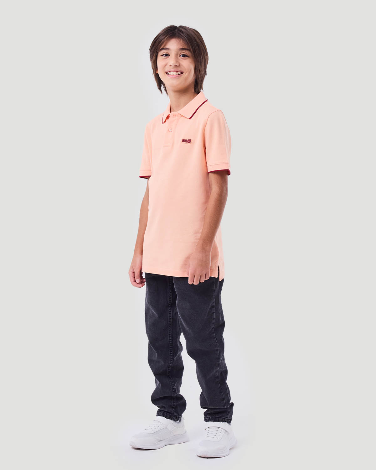 Boy's Polo T-shirt - Papaya Punch image number 1