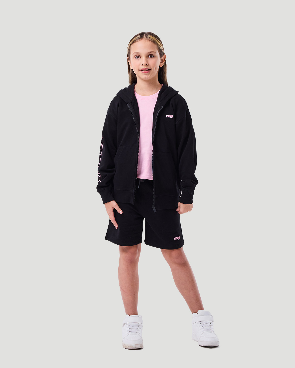 Girl's Zip Hoodie - Jet Black image number 0