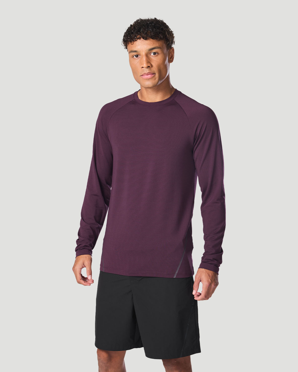 Men's Crew Neck Long Sleeve T-Shirt - Italian Plum image number 0