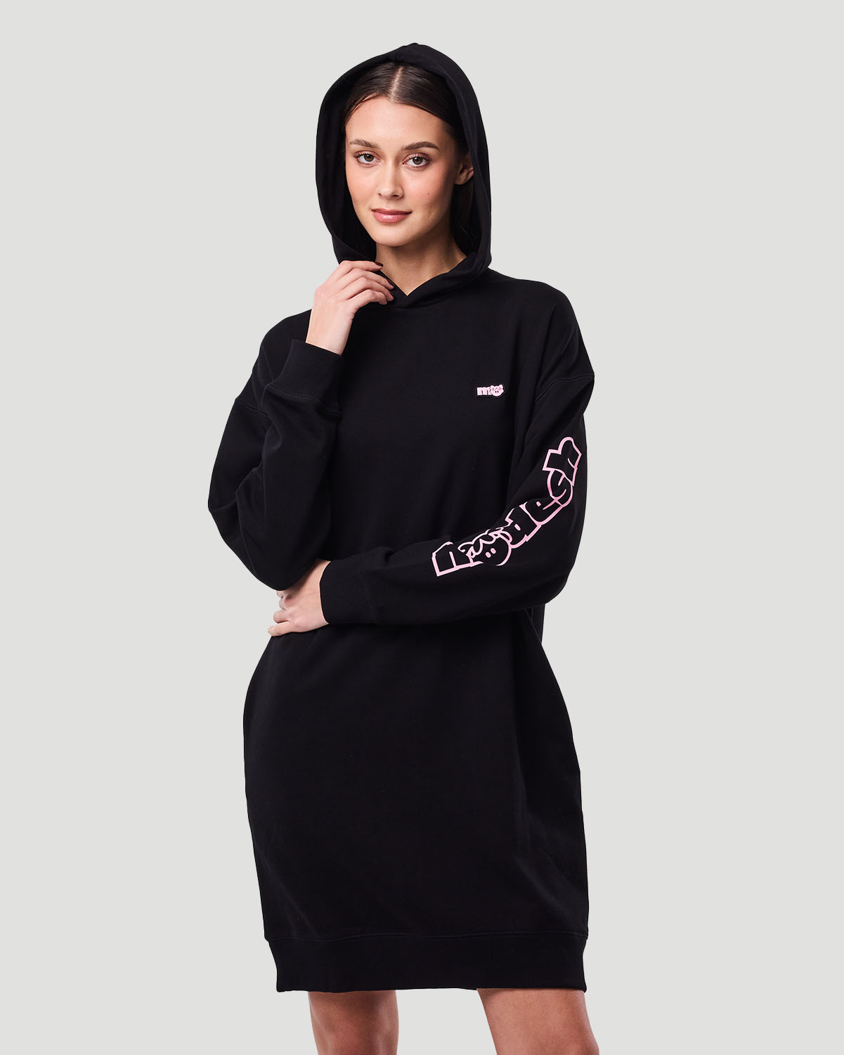 Women’s Hoodie Dress - Jet Black image number 3