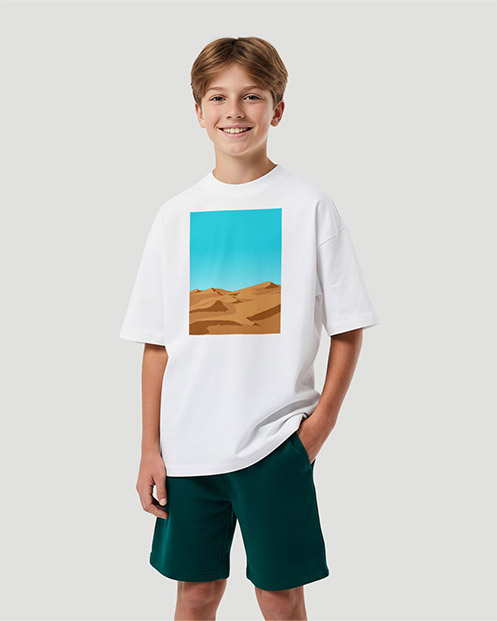 Boys Graphic T-Shirt-Waves - White