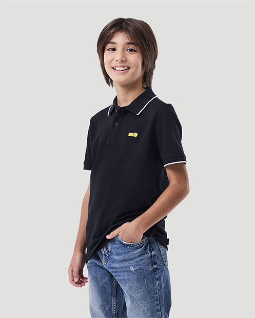 Boy's Polo T-shirt - Jet Black