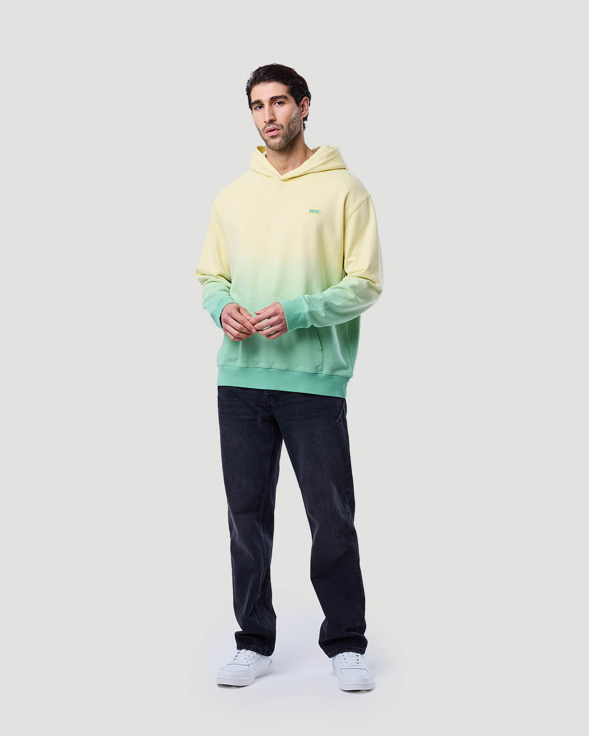 Men's Dip-Dye Hoodie - Tender Yellow/Green Ash image number 1