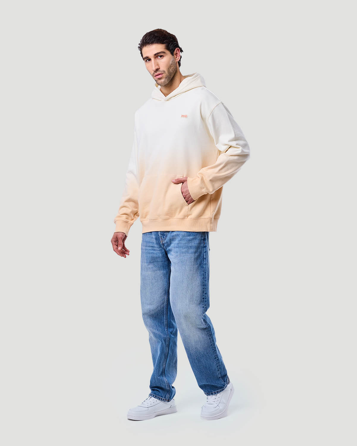 Men's Dip-Dye Hoodie - Short Bread/Papaya Punch image number 0