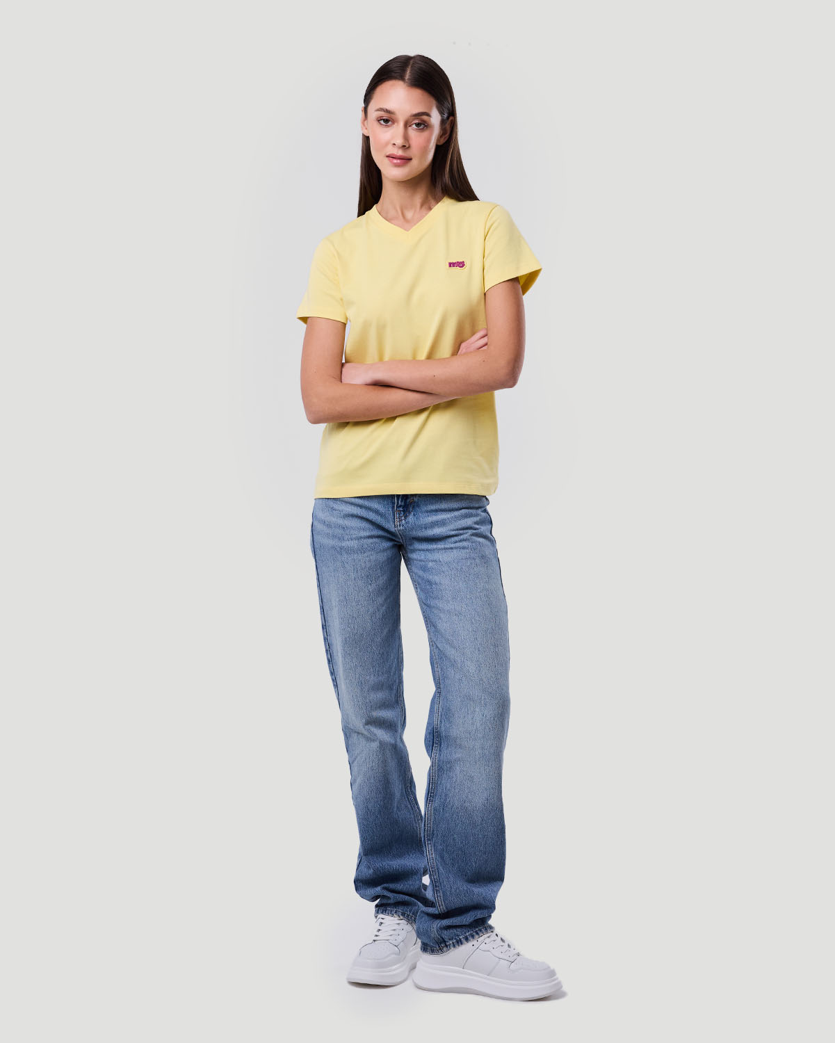 Women's V-Neck T-shirt - Pale Banana image number 0