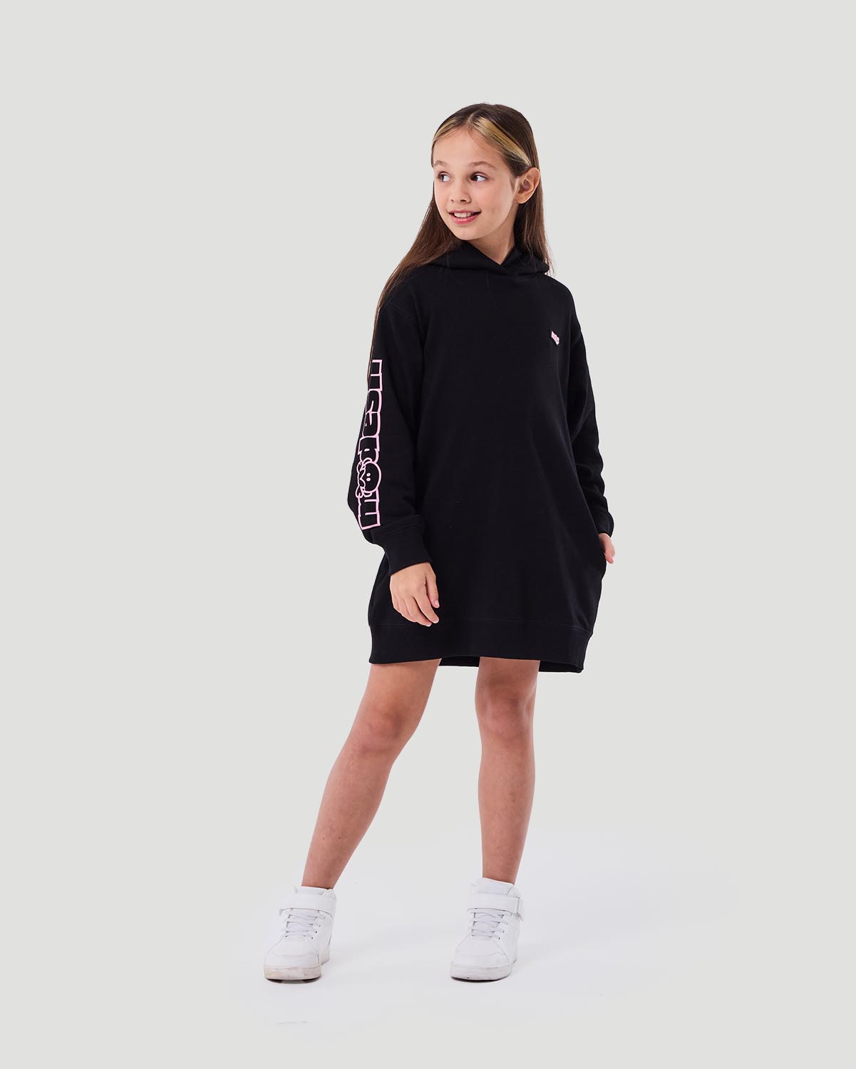 Girl's Hoodie Dress - Jet Black image number 0