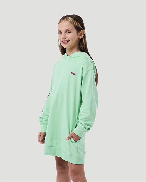 Girl's Hoodie Dress - Green Ash