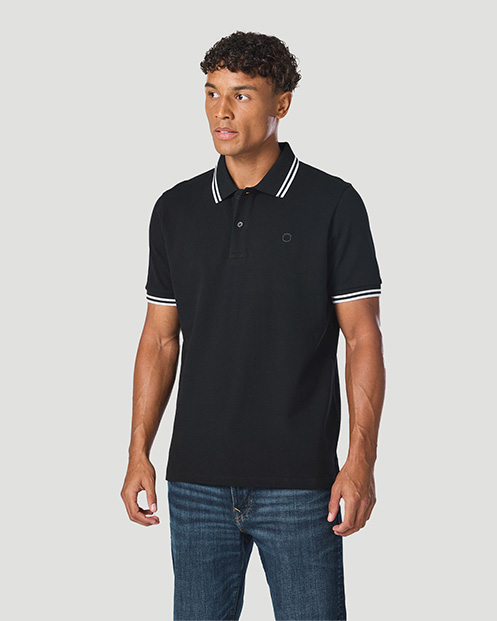 Men's Basic Tipping Polo - Jet Black
