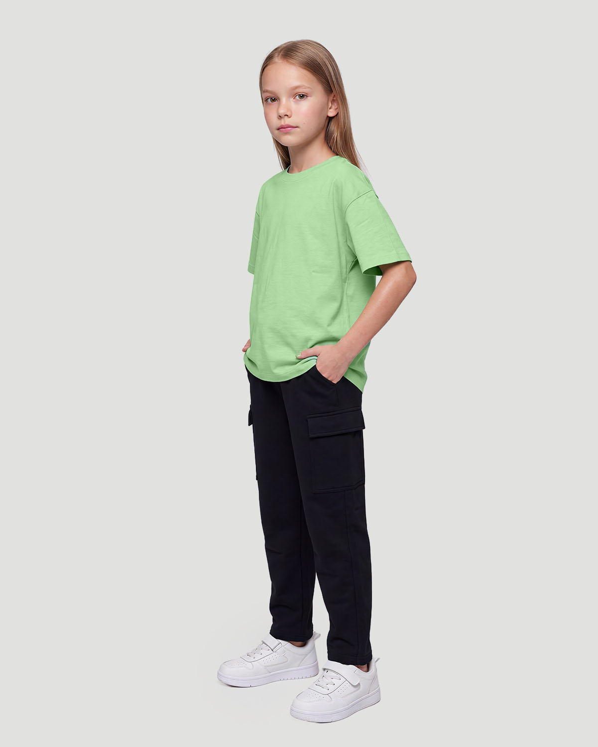 Girls Crew neck T-shirt - Quiet Green image number 2