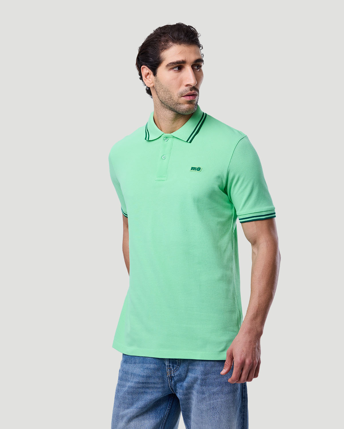 Men's Tipping Polo - Green Ash image number 2