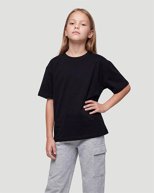 Girls Crew neck T-shirt - Jet Black