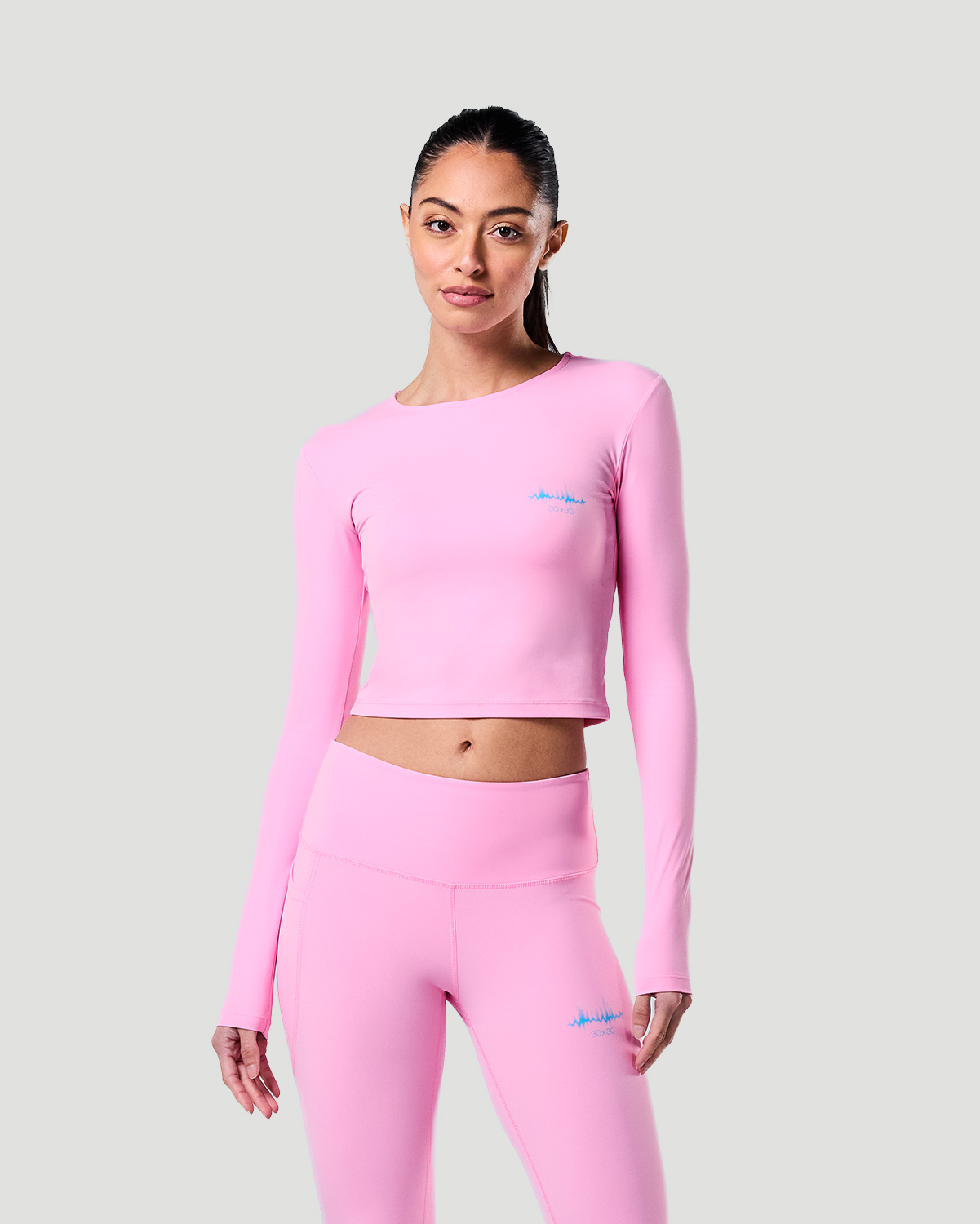 Long Sleeve Crop Top - Pink Frosting image number 4