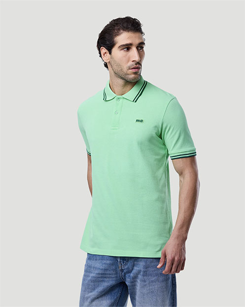 Men's Tipping Polo - Green Ash