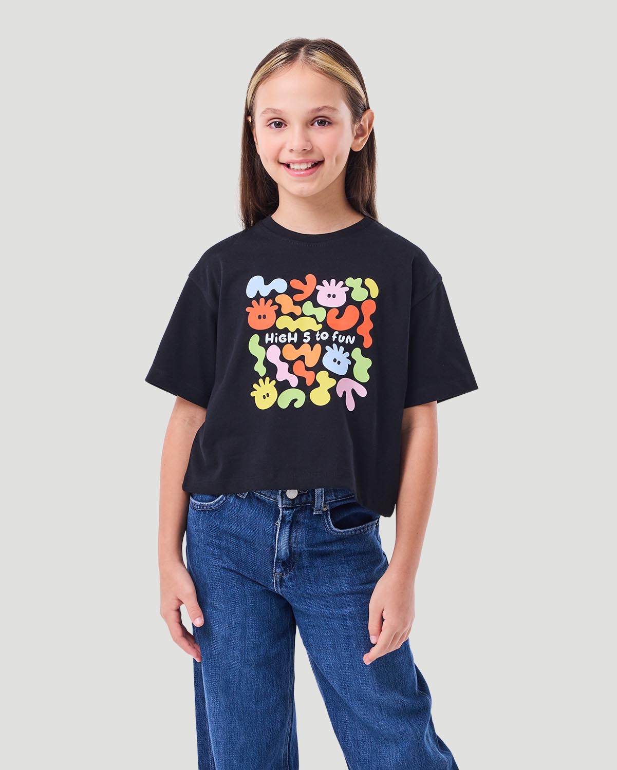 Girl's Graphic T-shirt - Jet Black image number 3